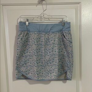 Adidas Blue and White Athletic Mini Skirt - Size S